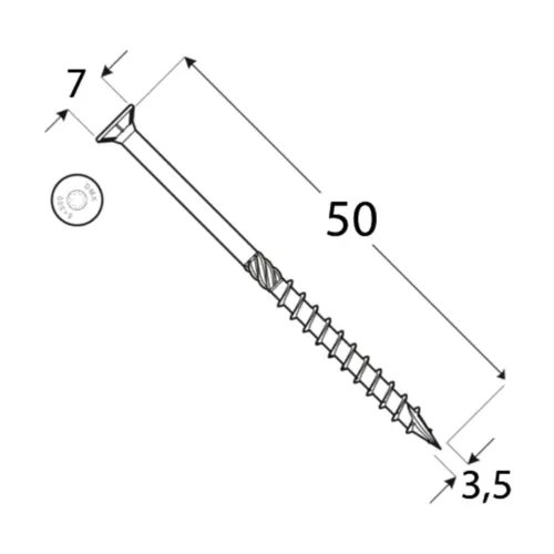 wkręty ciesielskie 3,5x50 torx