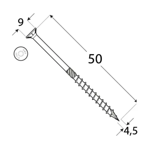 wkręty ciesielskie 4,5x50 torx