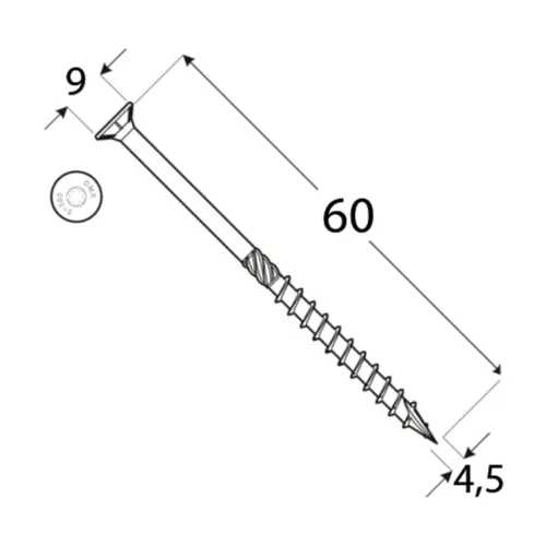 wkręty ciesielskie 4,5x60 torx