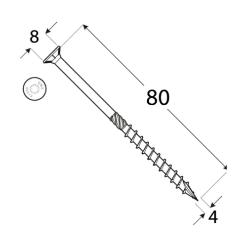 wkręty ciesielskie 4x80 torx