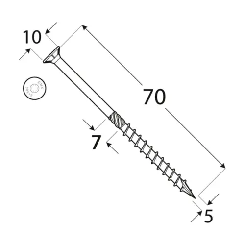 wkręty ciesielskie 5x70 torx