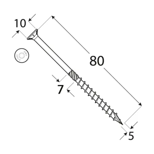 wkręty ciesielskie 5x80 torx