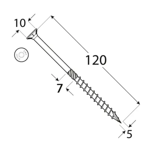 wkręty ciesielskie 5x120 torx