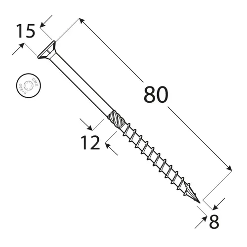 wkręty ciesielskie 8x80 torx