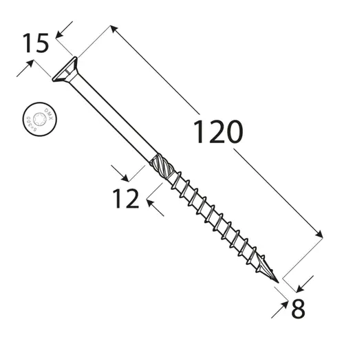 wkręty ciesielskie 8x120 torx