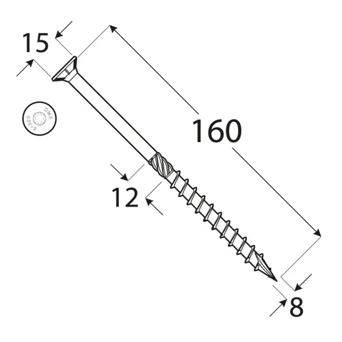 wkręty ciesielskie 8x160 torx