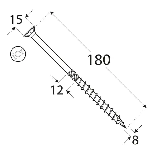 wkręty ciesielskie 8x180 torx