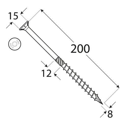wkręty ciesielskie 8x200 torx